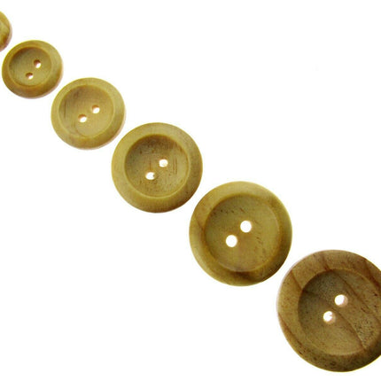 TWO HOLE WEDGED RIM WOODEN BUTTONS - CW3 - ThreadandTrimmings