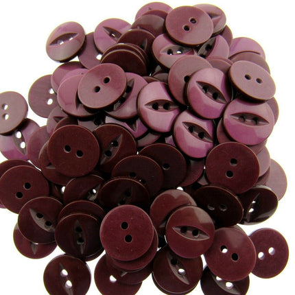 FISH EYE BUTTONS - POLYESTER - SOLID COLOURS - SIZE 36 (23mm - 29/32") - ThreadandTrimmings
