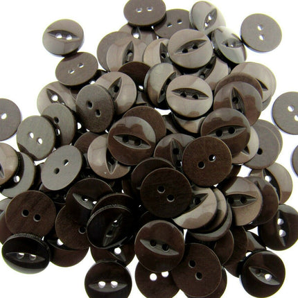 FISH EYE BUTTONS - POLYESTER - SOLID COLOURS - SIZE 36 (23mm - 29/32") - ThreadandTrimmings