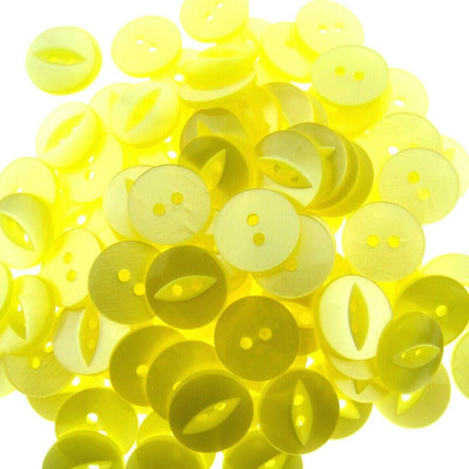 FISH EYE BUTTONS - POLYESTER - SOLID COLOURS - SIZE 36 (23mm - 29/32") - ThreadandTrimmings