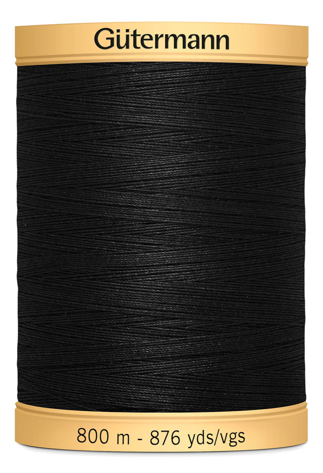 Cotton Thread by Gutermann 800m Reels in Black or White - ThreadandTrimmings