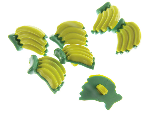 Banana Bunch Buttons with Shank - Children's Novelty Buttons - 20mm x 15mm