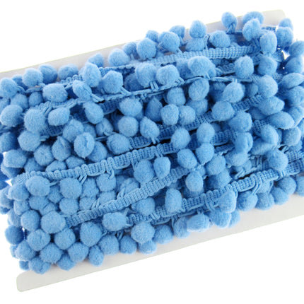 Bright Pom Pom Trimming Fringe Braid 10mm Balls 25mm Drop 25 Colours - By Meter - ThreadandTrimmings