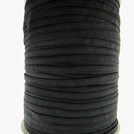 Thin Flat Braid Elastic - 8mm - 10 Cord Knicker - Face Mask Elastic Black -White - ThreadandTrimmings