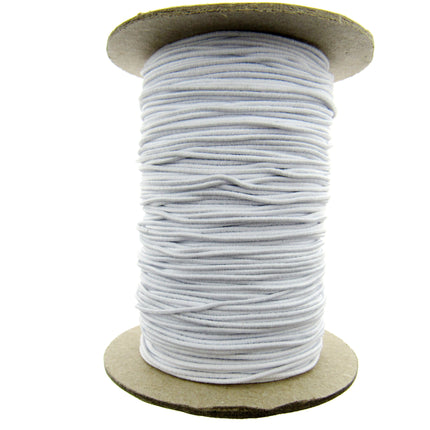Thin Round Cord Elastic Full Roll (100 Meters) 1mm Black or White - ThreadandTrimmings