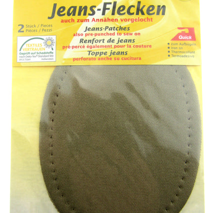 Iron On or Sew On Pre-Punched Denim Jean Patches - 1 x Pair (2 patches) OEKO-TEX - ThreadandTrimmings