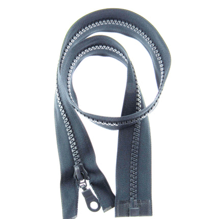 Plastic Vislon Open End Zip - 22" Navy  With Round Ring Puller - 5mm Wide Teeth
