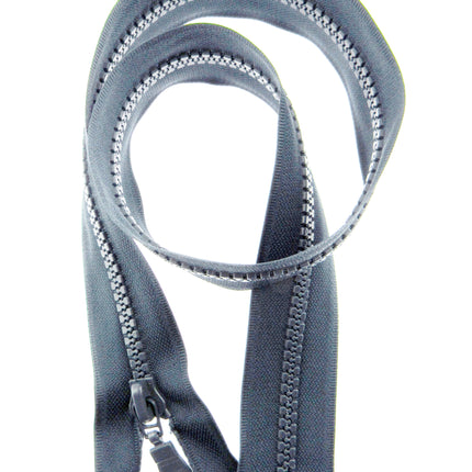 Plastic Vislon Open End Zip - 22" Navy  With Round Ring Puller - 5mm Wide Teeth