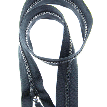 Plastic Vislon Open End Zip - 22" Navy  With Round Ring Puller - 5mm Wide Teeth