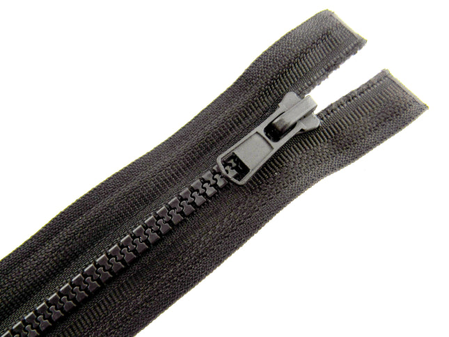 Plastic Vislon Open End Zip - 24" Dark Brown  - 5mm Wide Teeth