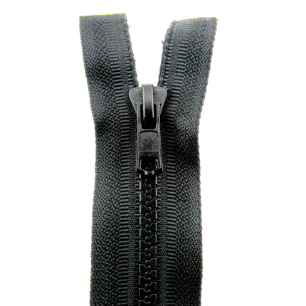 Plastic Vislon Open End Zip - 24" Black  - 5mm Wide Teeth - With Straight Puller