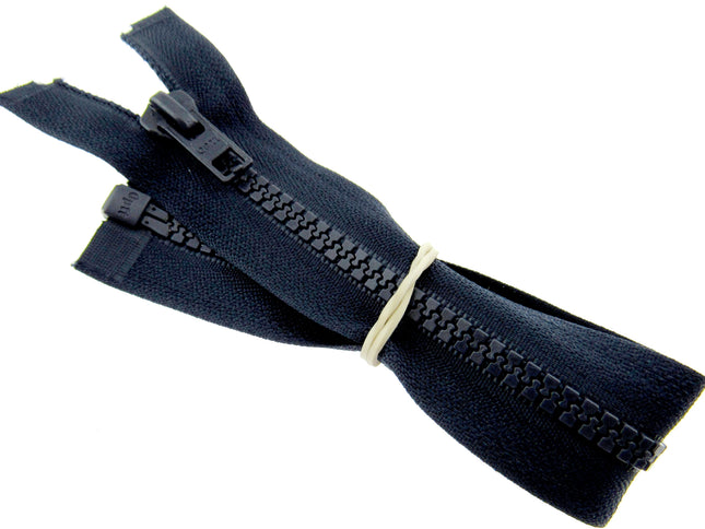 32" / 34" / 36" Plastic Open End Zips - Navy / Black - ThreadandTrimmings
