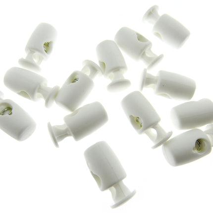 Mini Cord Lock Toggles Facemask Tension Adjusters 17mm x 8mm Black or White CE50 - ThreadandTrimmings