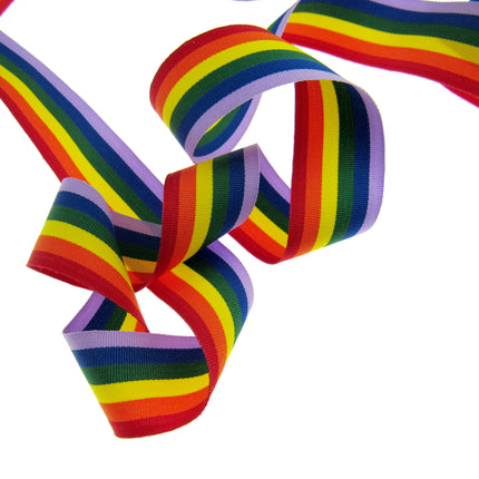 Rainbow Ribbon for Gay Pride Celebrations & Festivals 5m 10mm /25mm /35mm LGBTQ - ThreadandTrimmings