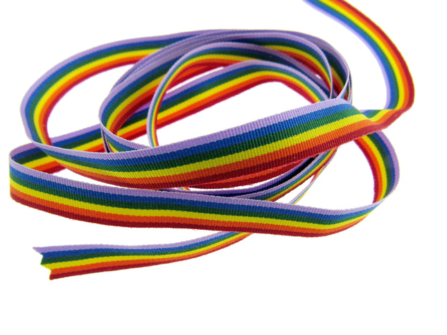 Rainbow Ribbon for Gay Pride Celebrations & Festivals 5m 10mm /25mm /35mm LGBTQ - ThreadandTrimmings