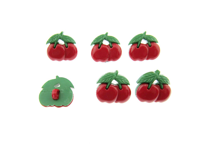 cherry shank buttons on a white background