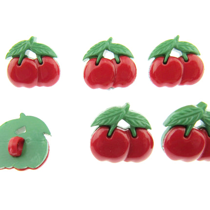 Cherry Shaped Buttons with Shank for Children's Knit Garments 15mm x 12mm CN23 - ThreadandTrimmings