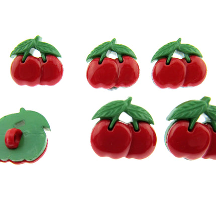 Cherry Shaped Buttons with Shank for Children's Knit Garments 15mm x 12mm CN23 - ThreadandTrimmings