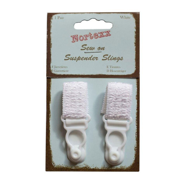 Sew On Suspender Slings in Black or White - Price for a Pair - 18mm - NSS - ThreadandTrimmings