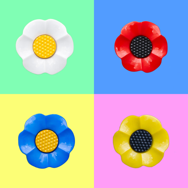 Round Flower Buttons Daisy Poppy Forget Me Not & Sunflower Buttons 18mm/21mm - ThreadandTrimmings