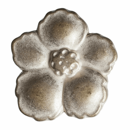 Metal Flower Buttons 6 pcs 3 Sizes Modern Twist Bronze/Silver Button With Petals - ThreadandTrimmings