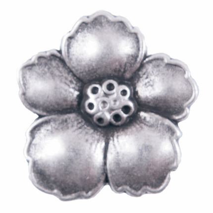 Metal Flower Buttons 6 pcs 3 Sizes Modern Twist Bronze/Silver Button With Petals - ThreadandTrimmings