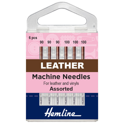 Leather Machine Needles by Hemline - Regular, Medium & Heavy - 6 needle Packs