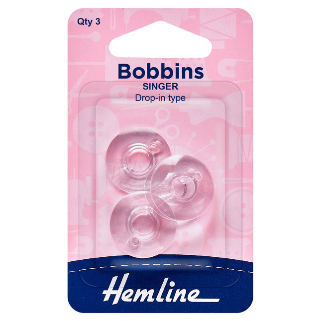 Singer Plastic Bobbins Class 66k - Drop In / Top Loading Type by Hemline 120.14