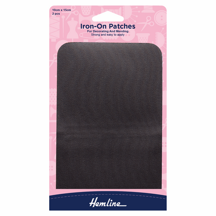 Trouser Mending Repair Patches - Iron On Cotton Twill - Hemline 10cm x 15cm H690 - ThreadandTrimmings