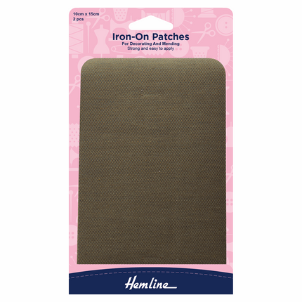Trouser Mending Repair Patches - Iron On Cotton Twill - Hemline 10cm x 15cm H690 - ThreadandTrimmings