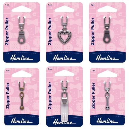 Zip Pullers - Replacement Zipper Pullers by Hemline - ThreadandTrimmings