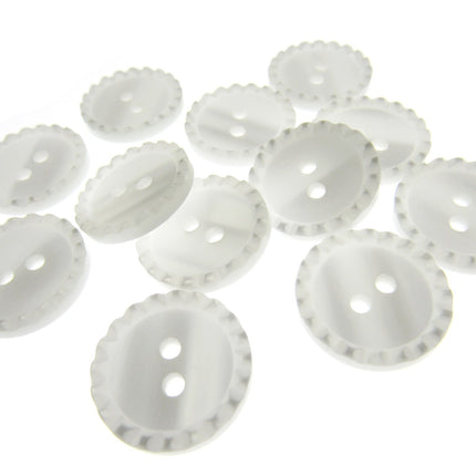 Round Two Tone Shimmer Bead Edge Buttons -- Choice of 9 Bright Colours 3 Sizes - ThreadandTrimmings