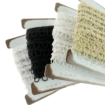 Bridal Button Looping with Elasticated Loops For Corsets - 10mm Wide - 4 Colours - ThreadandTrimmings
