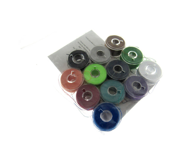15K Plastic Bobbins with Assorted Thread Spun 120's Polyester Pack of 12