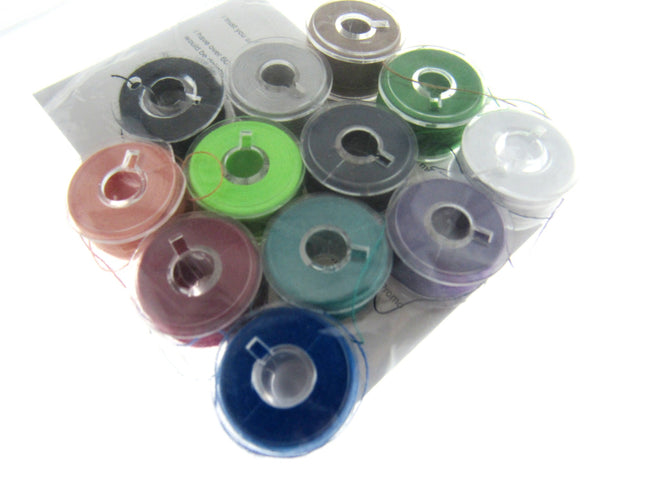 15K Plastic Bobbins with Assorted Thread Spun 120's Polyester Pack of 12