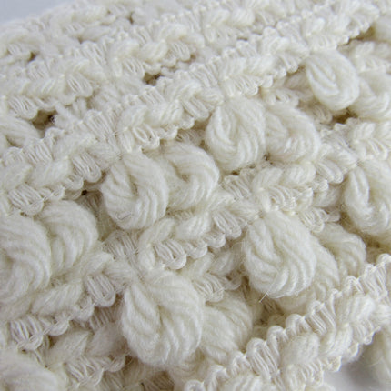 Woolen Braided Fringe Trimmings - Natural Colour Mix - 25mm - Trim By The Meter