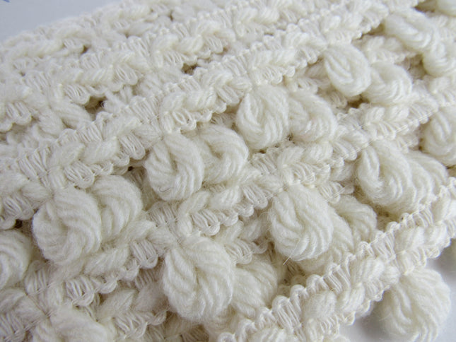 Woolen Braided Fringe Trimmings - Natural Colour Mix - 25mm - Trim By The Meter