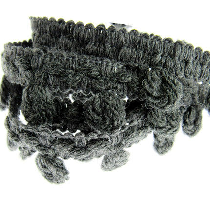Woolen Braided Fringe Trimmings - Natural Colour Mix - 25mm - Trim By The Meter