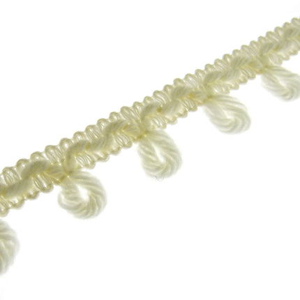 Woolen Braided Fringe Trimmings - Natural Colour Mix - 25mm - Trim By The Meter