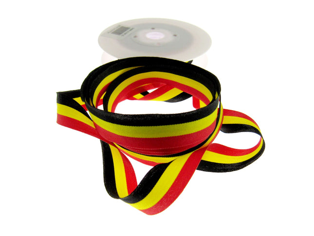 Black, Red, Yellow Striped Ribbon - German or Belgium Colours - ThreadandTrimmings