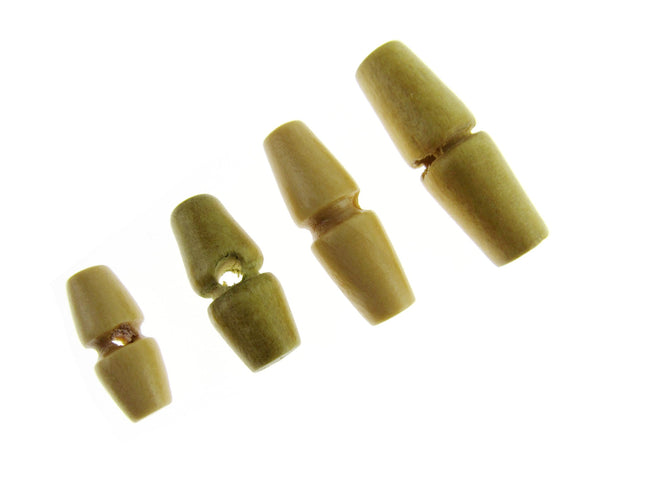Natural Hard Wooden Duffle Coat Toggle Buttons with Single Drilled Hole CW31 - ThreadandTrimmings