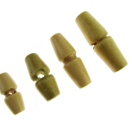 Natural Hard Wooden Duffle Coat Toggle Buttons with Single Drilled Hole CW31 - ThreadandTrimmings