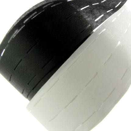 Heavy Fusible Slotted Waist Banding Interfacing - 80mm Wide - Black / White - ThreadandTrimmings
