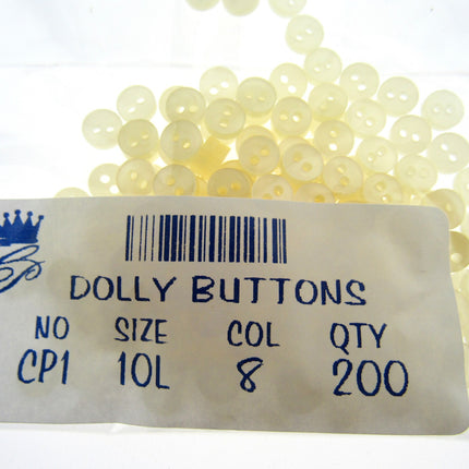 Mini Doll Buttons Dolly Soft Toy Clothes 6mm Micro Buttons 200pc Pack 22 Cols