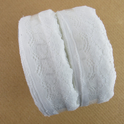 White Scalloped Flat Lace - 48mm Wide - Made in Nottingham UK - 3 Meters - 6394