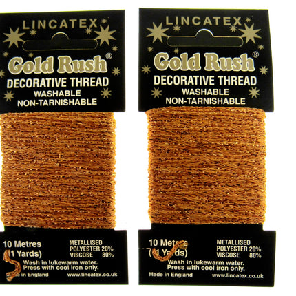 Decorative Metallic Glitter Embroidery Thread - 2 x 10m Packs (20m) - Lincatex
