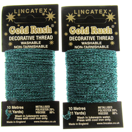 Decorative Metallic Glitter Embroidery Thread - 2 x 10m Packs (20m) - Lincatex