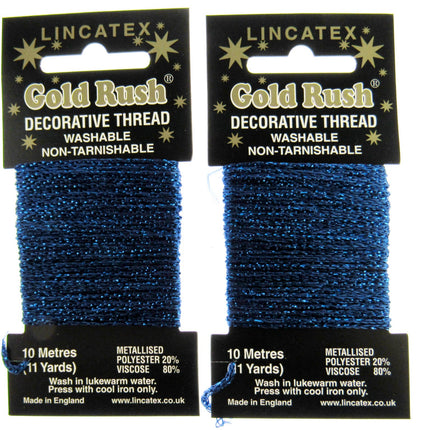 Decorative Metallic Glitter Embroidery Thread - 2 x 10m Packs (20m) - Lincatex