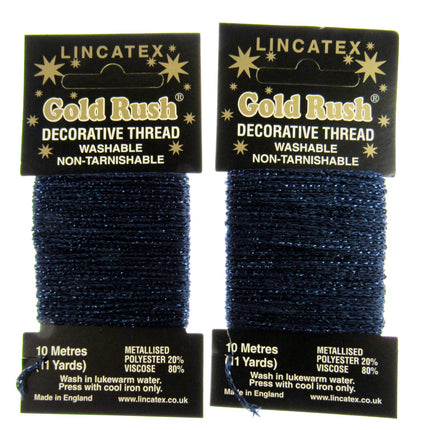 Decorative Metallic Glitter Embroidery Thread - 2 x 10m Packs (20m) - Lincatex