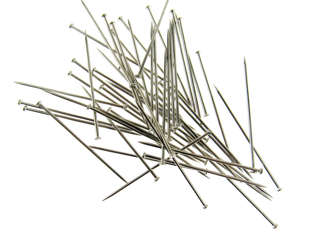 Extra Long Steel Pins 50mm  2 Inch Pins 50 Pin Pack Size - ThreadandTrimmings